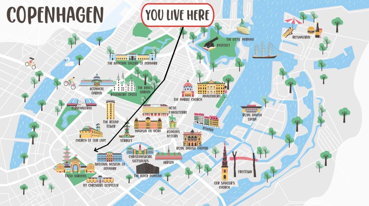 Spacious Tivoli Gardens Apartment W 3 Bedrooms コペンハーゲン エクステリア 写真